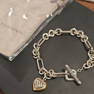 David Yurman Two-Tone Heart Bracelet